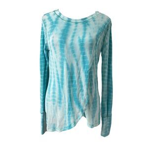 Blue Tie-Dye Long Sleeve Top